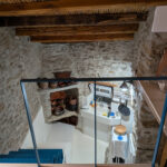 Small kitchen on top floor of Kythnos house in Dryopida