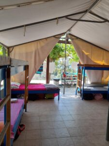 camp tent inside